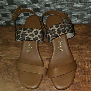 Italian Shoemakers Leopard and Brown Sandals